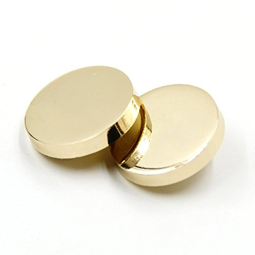 Bestowal 10 Stück Metall Flache Knöpfe für Frauen Kleidung, Woolen Mantel, Mann Jacken, Hemd, Hose - Runder Geformter Nähender Knopf (Gold, 25mm)