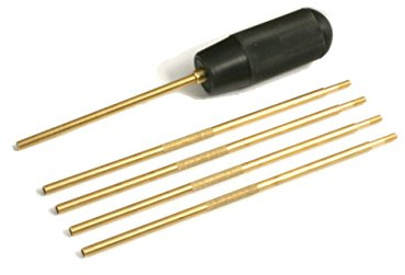 Niebling Putzstock zur Waffenpflege aus Messing mit kugelgelagerten Griff M4-Innengewinde mit Einführhilfe (EFH)