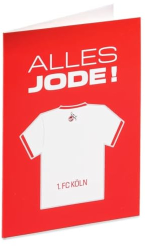 1. FC Köln Grußkarte - Alles Jode! - rot Karte Trikot Glückwunschkarte Klappkarte - Plus Lesezeichen I love Köln