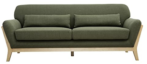 Miliboo Sofa skandinavisch 3 Plätze Khaki Yoko