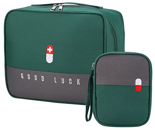 2 Pcs Borsa Pronto Soccorso Vuota, Cassetta Primo Soccorso Impermeabile, Borsa Medica Sportiva Portatile, Cassetta Pronto Soccorso Vuota, Kit Primo Soccorso per Viaggi Campeggio Casa (2 Taglie)