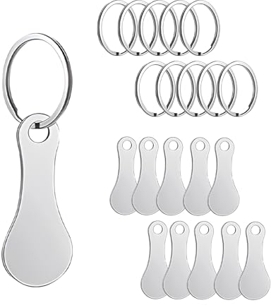 10 Stück Einkaufswagenlöser Metall Einkaufschip Schlüsselanhänger Einkaufswagenlöser Personalisiert Rostfreier Stahl Einkaufswagenchip Utility Gadget für Einkaufswagen.