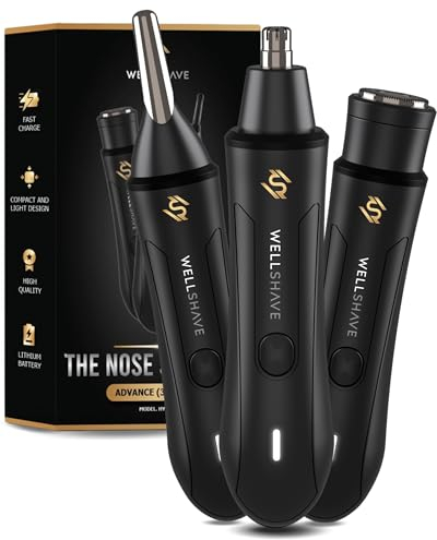 Wellshave 3-in-1 Nasenhaartrimmer - Nasenhaare Trimmen Mit Unserem Nasenhaartrimmer Und Ohrhaarentferner - Gesichtshaartrimmer, Augenbrauen Trimmer Herren & Nasen-Und Ohrhaartrimmer