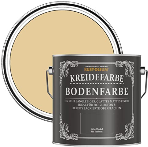Rust-Oleum beige strapazierfähige, kratzfeste Bodenfarbe für Holz und Beton - Sandgelb 2,5 Litres