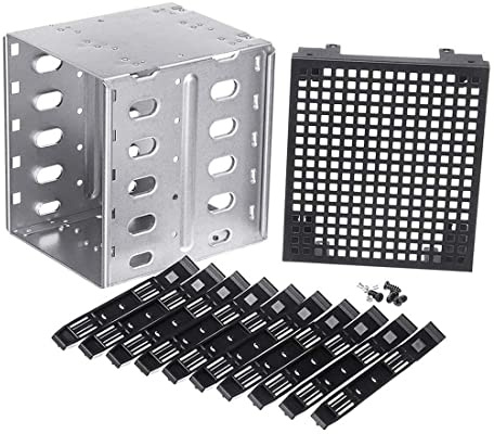 Scalewbin 5,25 tum till 5 x 3,5 tum HDD Cage Rack hårddiskhölje diskfack adapter