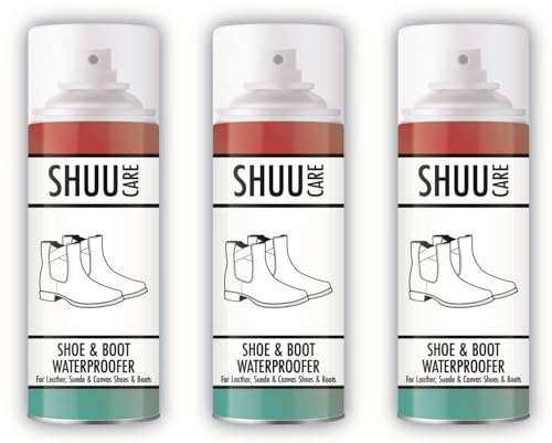 HitlineUK Shoe Protector Spray 3 x 300 ML - long lasting Waterproof and stain protection, Waterproof Spray to Protect Shoes
