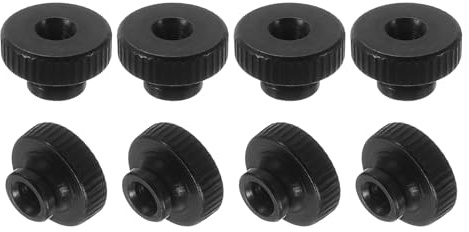 uxcell Knurled Thumb Nuts, 12Pcs M3 Carbon Steel Nut High Head Through Hole for 3D Printer Part, Black