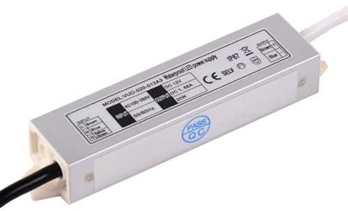 LAYMXNDIO Fuente de alimentación Impermeable IP67, 12V CC, 1A, 120V, 230V, Controlador LED, gabinete G4 GY6.35, Tira de luz, Disco de luz, luz de Campana extractora (Color : Output 12V DC 1.66A)