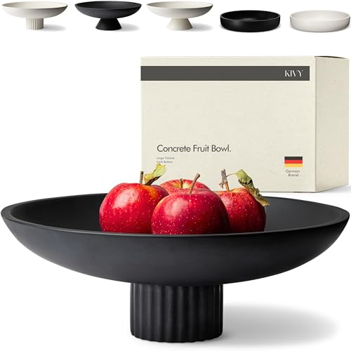 KIVY Cuenco decorativo grande con diseño de rayas negras y acanaladas para decoración del hogar, moderno cuenco para llaves para mesa de entrada, cuenco de pedestal, cuencos decorativos para
