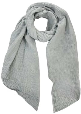 FASHION YOU WANT Weichster Musselin Tuch Damen LANGER SCHAL Musselin Schal, Muslin Nursing Scarf 64 x 210 cm, Musselintücher, Tuch Damen, Musselin Halstuch, Halstuch Damen (Grau)