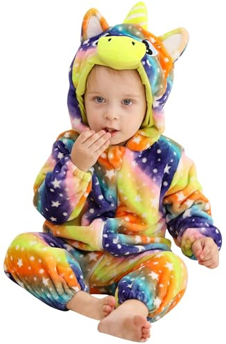 HAHASHOW Neonato Inverno Pagliaccetto con Cappuccio, Bambino Flanella Incantevole Animale Pigiama, Pagliaccetto Ragazze Ragazzi Jumpsuit 18-24 Mesi, Colore