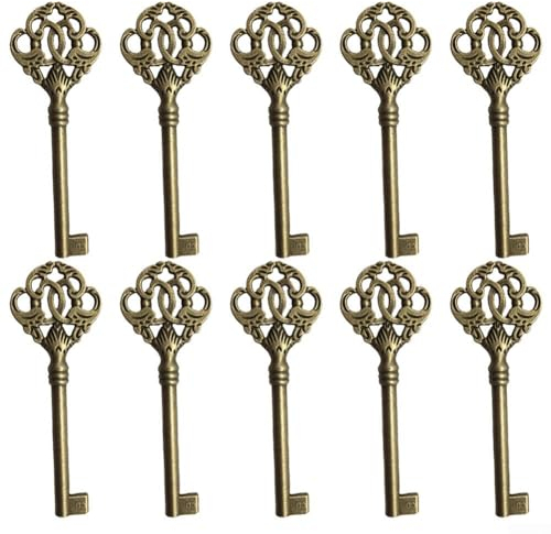 Schlüssellochköpfe im Vintage-Stil, für Möbel und Schränke, Antik-Bronze-Optik, 10 Stück