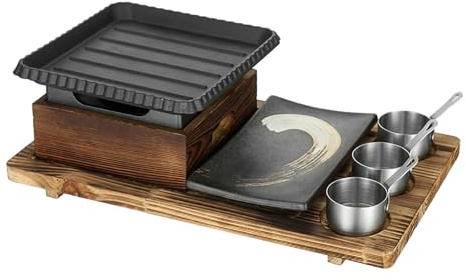 UGCER Tragbarer BBQ-Grill, koreanischer japanischer Tischgrill, Holzkohlegrill, Ofen, Spirituskocher für den Innenbereich, Esstisch, Camping,C