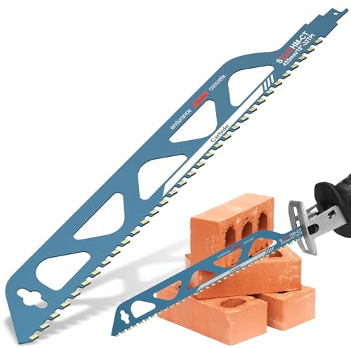 Reciprocating Saw Blade 10/12/18/20inch Alloy Steel Brick Concrete Cutting Recip Sabre Saw Blade Universal Cutting Recip Saw Blade Pruning Saw Blades for Cement Panels Bricks Wood (18-inch Size)