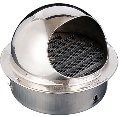 HBOOMOEM LüFtungsgitter ，Edelstahl Ablufthaube，Schornsteinhaube Abdeckung Mit Vogelschutz，Neue Luftauslasskappe, Regenschutz for Den AußEnbereich，BelüFtet Und Abgesaugt, Langlebig.(7.87in)