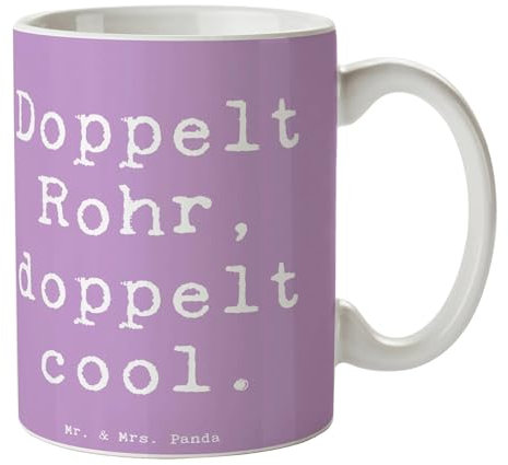 Mr. & Mrs. Panda Tasse Spruch Fagott Doppelt Cool - Geschenk, Musik, Musikschüler, Keramiktasse, Orchester, handgefertigte Produkte, Kaffeetassen,