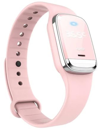 Ultrasonic Mosquito Repeller Watch with Clock Function, USB Rechargeable Anti Mosquito Wristband for Adults and Kids, Insect Repellent Bracelet (Pink)