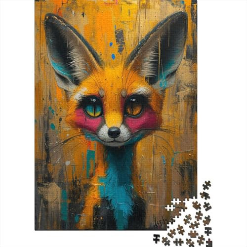 Puzzles Künstlerischer Fuchs Geschicklichkeitsspiel Lernspiel Herausforderung Spielzeug Tier Clevere Rätsel 1000-teilige Puzzles Impossible Puzzle Für Die Ganze Familie 1000pcs (75x50cm)