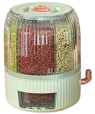 IUokLU 22lb Rice and Grain Storage Container 360° Rotating Dry Food Dispenser Household Sealed Storage for Grains Snacks Dog Food BeansBest Gift (Color : Green，Blue-10kg