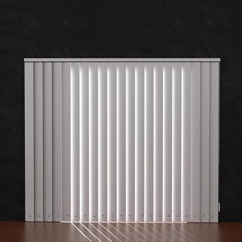 LRYELWA Lamellenvorhang Vertikaljalousie Sichtschutz Sonnenschutz Raumverdunkelnd Aluminium Jalousie für Fenster & Tür,Mit Zubehör,Anpassbare Größe,Breite x Höhe (Grau,165cm x 120cm)