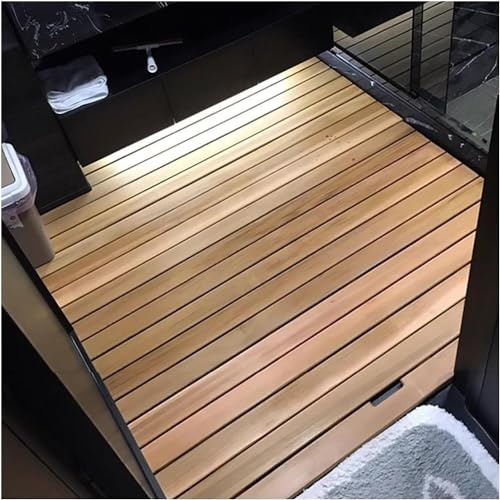 Kanduo Plancher en Bois et Tapis de Bain de Douche, caillebotis antidérapant, Coussin de Pied de Salle de Bain, Taille personnalisée(80x100cm)