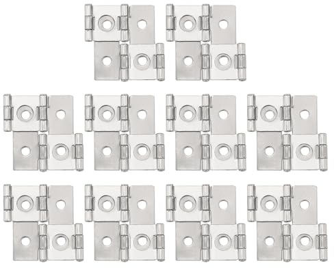 QUARKZMAN Bisagras de Doble Acción para Pantallas Plegables, 10 Piezas de Bisagras de Doble Giro de 1.85 Estilo Retro con Rotación de 270 Grados para Puertas de Pantallas, Color Plata