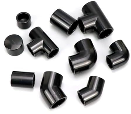 LDHNFBYV 2 Pezzi ID Nero 20-25 mm UPVC Tubo connettore estremità Tazza Gomito Dritto Tee Raccordo a Croce Adattatore for irrigazione Giunti Tubo Acqua da Giardino(90Elbow,I.D20mm)