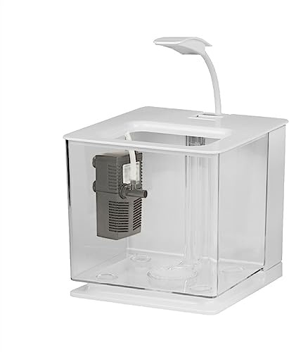 CJHFR472SG Terrarium Aquarium Hochtransparentes Acryl-Desktop Kleines Aquarium Wohnzimmer Kleines Goldfisch-Kampffischbecken Bürodekoration Zierfischbecken Insekten Schildkröten(Weiß)
