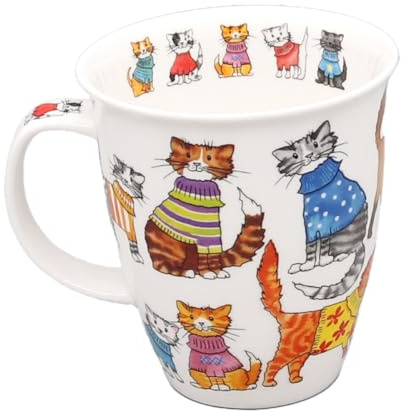 Dunoon Nevis Knitwits Mug en porcelaine fine Motif chats 0,48 l