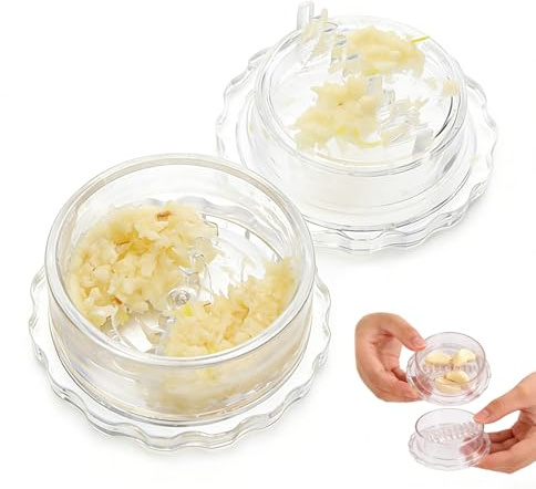 Eastrise Rotary Garlic Twist Crusher Mincer - 18 Gear Teeth, Large Capacity, Leak-Proof Design, Easy Twist to Mince Garlic, No Mess, No Flying Cloves, Dishwasher Safe (1)