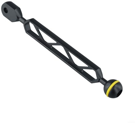Niceminiwall Bras d'appareil photo sous-marin en alliage d'aluminium avec support de lampe de poche à tête sphérique pour la plongée sous-marine et la plongée avec tuba, usiné 15,2 cm (20,3 cm)