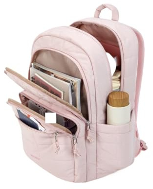 Skolväskor damer ryggsäck skolväska för flickor vattentät stor högskola reseryggsäckar laptop bokväska, ROSA, For 15.6 inch
