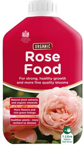 Org-anic Rose Food, Liquid Plant Feed for Strong, Healthy Rose Growth, Rich Green Foliage and Improved Disease Resistance, Perfect for Garden, Patio and Container Roses, 1litre