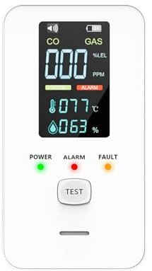 Rilevatori di monossido di carbonio CO - Con schermo HD e contatore digitale plug-in - Rilevatori di gas naturale e CO | per la casa camera da soggiorno camera dei bambini cucina corridoio