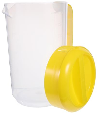 Generico Brocca d Acqua in Plastica Trasparente con Coperchio 4000ml, Contenitore per Bevande con Scala Graduata, Facile da Misurare, per Casa e Negozio di Tè al Latte