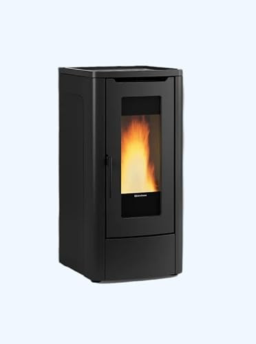 Stufa a Pellet La Nordica Extraflame Dahiana 5.0 EVO Nera 10 kW – Ventilata, Certificazione 5 Stelle, Display LCD