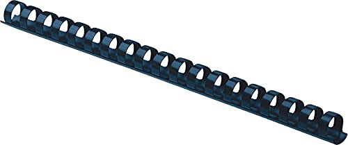 Fellowes Plastikbinderücken mit runder Rückseite, 1,6 cm, Kapazität 120 Blatt, Marineblau, 100 Stück (52390)