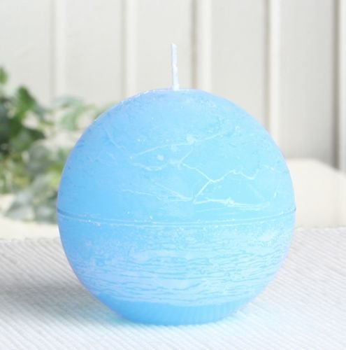CandleCorner Rustik-Kerzen Kugelkerze, 8 cm Ø, hellblau