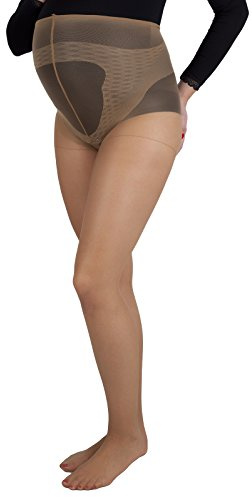 Gatta Umstandsstrumpfhose Strumpfhose für Schwangere 20 Den Stütz-Strumpfhose 2352 (4 / L, Beige)