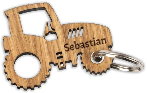 Unikatolo Schlüsselanhänger mit Name graviert, Holz Anhänger personalisiert Geschenkidee, Kleinigkeit für Männer zum Führerschein