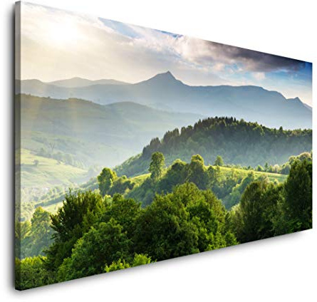 Bepflanzte Berge 120x 60cm Panorama Leinwand Bild XXL Format Wandbilder Wohnzimmer Wohnung Deko Kunstdrucke