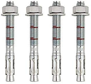 BATIFIX Schwerlastanker verzinkt mit ETA Option 7 Industriequalität Schwerlastdübel Keilanker Bolzenanker Ankerbolzen Ankerschraube Blitzdübel inklusive Mutter und Unterlegscheibe (10, M12 x 250)