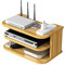Scatola portaoggetti per router WiFi Ripiani galleggianti Rack TV Set-Top, ripiano per la gestione dei cavi multistrato montato a parete per la decorazione della parete (jl04, legno di ciliegio)