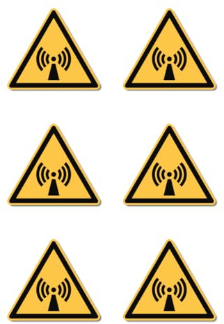 Warnung vor nicht ionisierender Strahlung: W005 - DIN EN ISO 7010 / ASR A1.3 - Aufkleber: 5 cm, 6 Stück