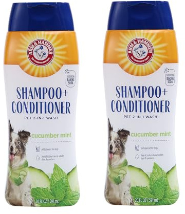 Arm & Hammer for Pets 2-in-1 Shampoo & Conditioner for Dogs | Dog Shampoo & Conditioner in One | Cucumber Mint, 20 Ounces - 2 Pack Dog Shampoo and Conditioner for All Dogs