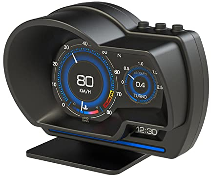 Geloo Head Up Display, Universal Geschwindigkeitsmesser Auto HUD OBD2 + GPS Dual System Digital Tachometer Deutsche Anzeigeoberfläche