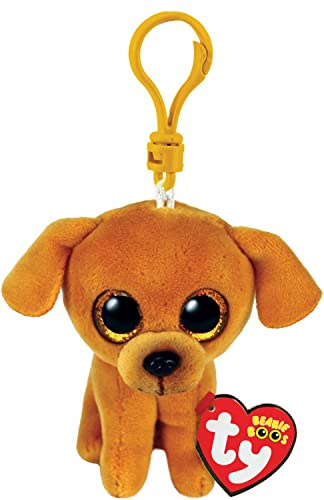 Ty Bague Porte-clés Beanie Boos Clips-Chien-Zuzu-Marron-Chiot avec Œillet Doré Glitter-La Peluche aux Yeux Grands Scintillants - 12 Cm-35256 Multicolore T35256