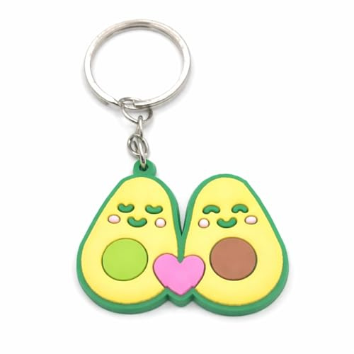 Promotech Liebespaar Avocado Schlüsselanhänger aus Gummi: Verbunden durch Fruchtige Zuneigung