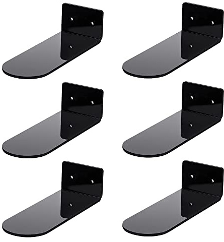 Cliettilw 6 Stück Schuh-Display-Regal, schwebende Schuhregale, schwarze Acryl-Wand-Schuh-Display-Regale, für die Präsentation von Sammlerstücken und Sneakers