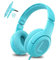 awartue Auriculares Niños con Cable Audio 3.5mm, Volumen Limitado 85/94dB, Diadema Ajustable Almohadillas Suaves, Cascos Infantiles para Clases Online/Viajes/Estudi, Azul Cielo